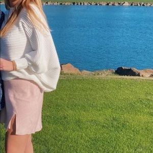 Light pink linen skirt
